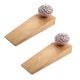 2 Pieces Pink And Black Etched Ceramic Wooden Door Stopper